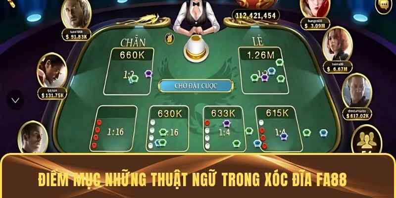 Danh mục các thuật ngữ trong xóc đĩa tại sân cược