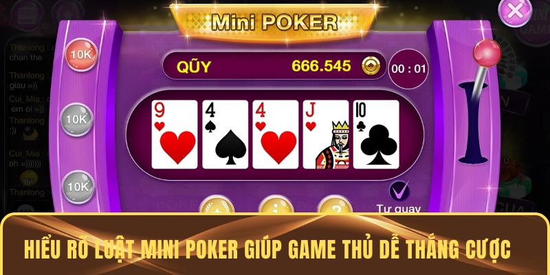 Tìm hiểu kỹ luật chơi Mini Poker FA88 để dễ dàng chiến thắng