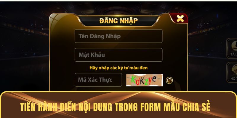 Tiến hành điền nội dung trong form mẫu chia sẻ